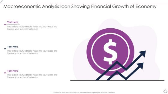 Macroeconomic Analysis Icon Showing Financial Growth Of Economy Elements PDF