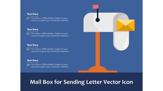 Mail Box For Sending Letter Vector Icon Ppt PowerPoint Presentation Outline Backgrounds PDF