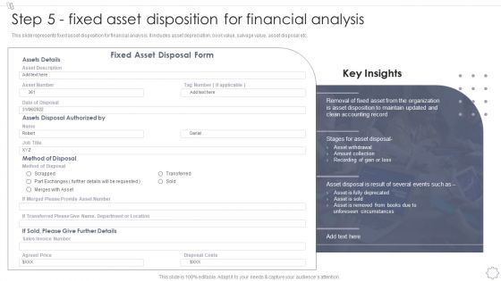 Maintaining And Managing Fixed Assets Step 5 Fixed Asset Disposition For Financial Analysis Topics PDF