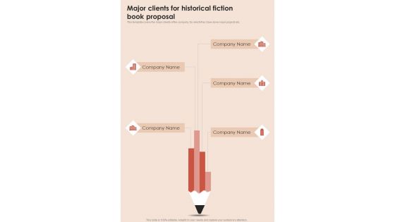 Major Clients For Historical Fiction Book Proposal One Pager Sample Example Document