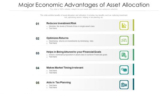 Major Economic Advantages Of Asset Allocation Ppt PowerPoint Presentation Gallery Clipart PDF