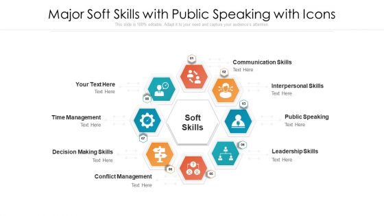 Major Soft Skills With Public Speaking With Icons Ppt PowerPoint Presentation Gallery Templates PDF