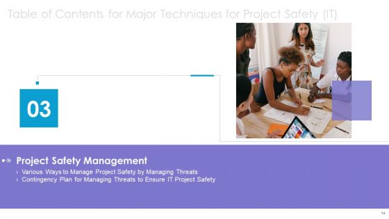 Major Techniques For Project Safety IT Ppt PowerPoint Presentation Complete Deck With Slides