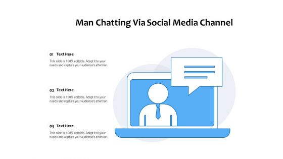Man Chatting Via Social Media Channel Ppt PowerPoint Presentation Infographics Graphics Template PDF