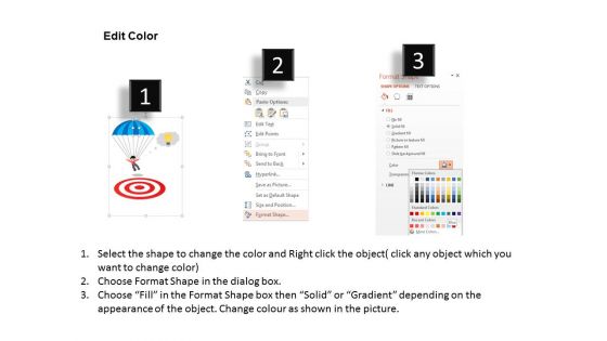 Man On Parachute Jumping On Target Powerpoint Template
