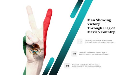 Man Showing Victory Through Flag Of Mexico Country Ppt PowerPoint Presentation Gallery Example PDF