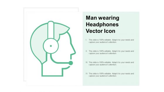 Man Wearing Headphones Vector Icon Ppt PowerPoint Presentation Pictures