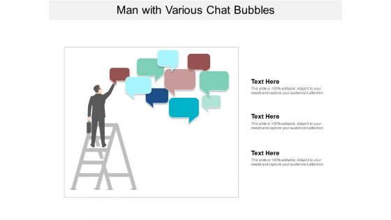 Man With Various Chat Bubbles Ppt PowerPoint Presentation Inspiration Designs