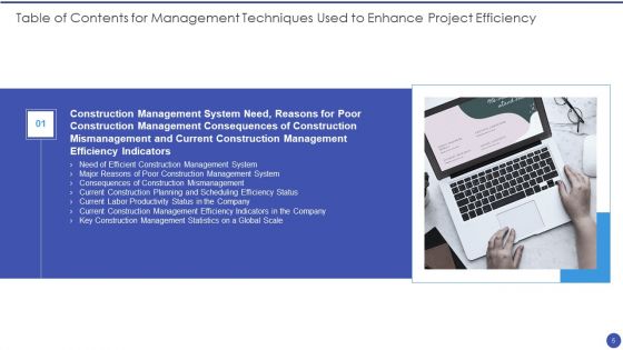 Management Techniques Used To Enhance Project Efficiency Ppt PowerPoint Presentation Complete Deck With Slides