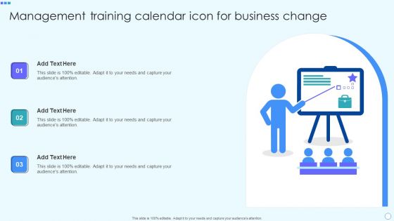 Management Training Calendar Icon For Business Change Mockup PDF Management Training Calendar Icon For Business Change Mockup PDF