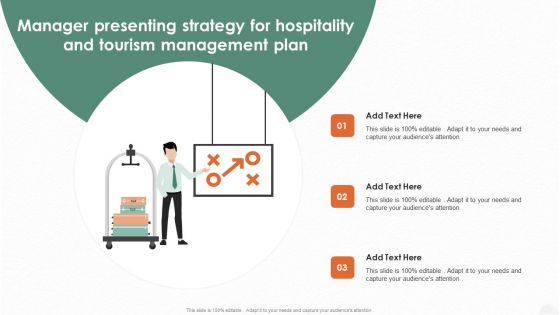 Manager Presenting Strategy For Hospitality And Tourism Management Plan Clipart PDF