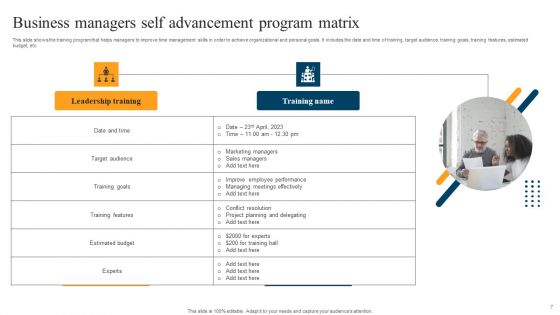 Manager Self Advancement Ppt PowerPoint Presentation Complete Deck With Slides