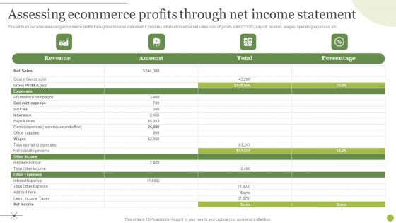 Managing E Commerce Business Accounting Assessing Ecommerce Profits Through Net Income Statement Information PDF