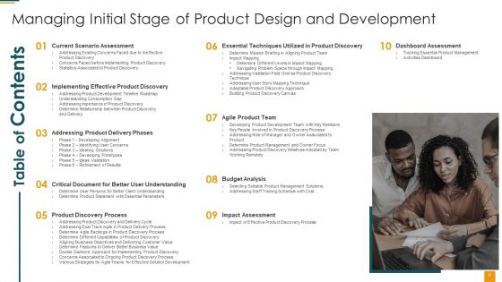 Managing Initial Stage Of Product Design And Development Ppt PowerPoint Presentation Complete Deck With Slides