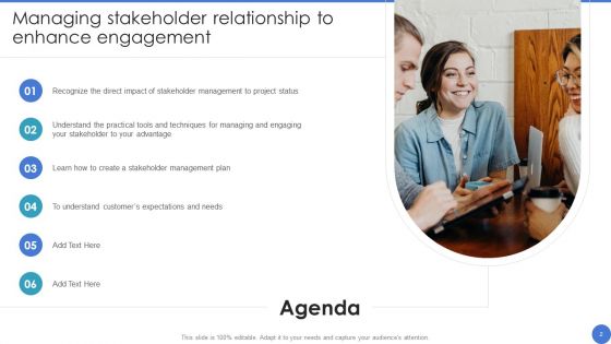 Managing Stakeholder Relationship To Enhance Engagement Ppt PowerPoint Presentation Complete Deck With Slides