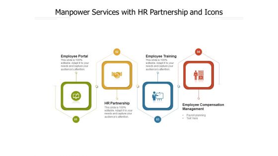 Manpower Services With HR Partnership And Icons Ppt PowerPoint Presentation Gallery Background PDF Manpower Services With HR Partnership And Icons Ppt PowerPoint Presentation Gallery Background PDF