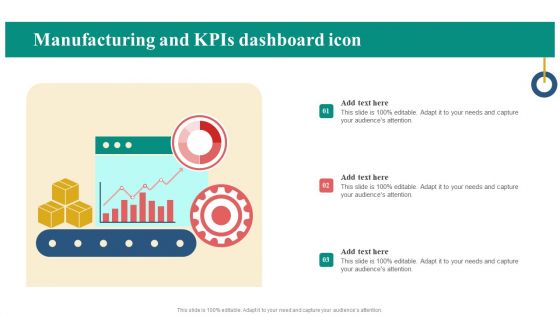 Manufacturing And Kpis Dashboard Icon Clipart PDF