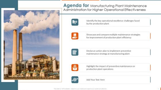 Manufacturing Plant Maintenance Administration For Higher Operational Effectiveness Ppt PowerPoint Presentation Complete Deck With Slides
