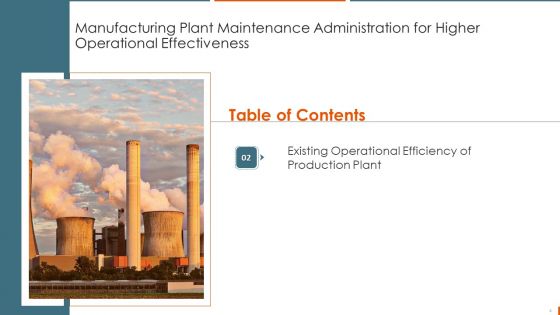 Manufacturing Plant Maintenance Administration For Higher Operational Effectiveness Ppt PowerPoint Presentation Complete Deck With Slides