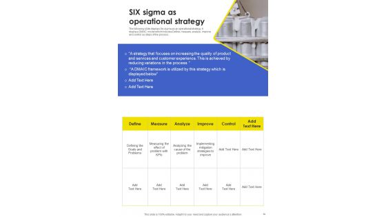 Manufacturing Procedure Improvement Template