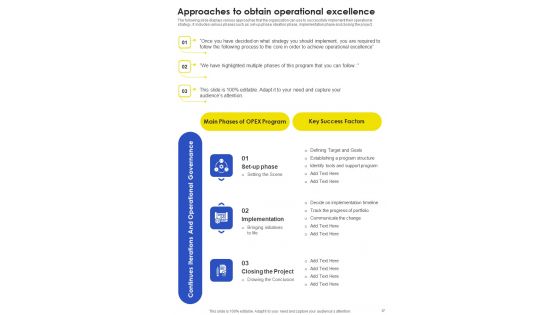 Manufacturing Procedure Improvement Template