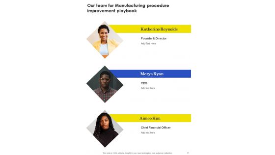 Manufacturing Procedure Improvement Template