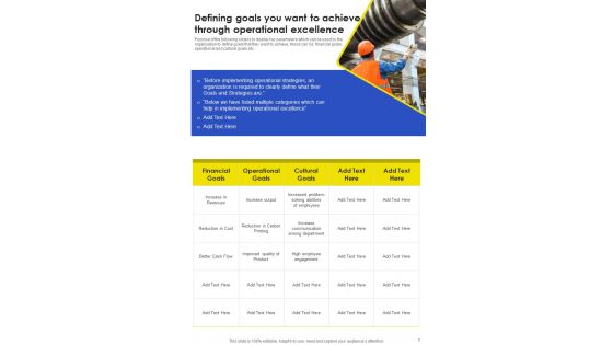 Manufacturing Procedure Improvement Template
