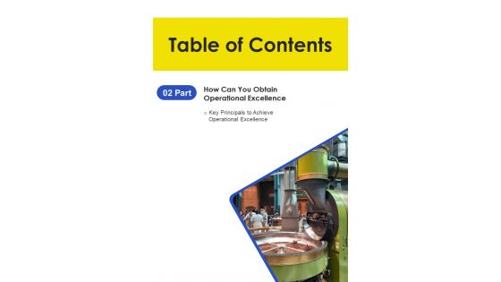 Manufacturing Procedure Improvement Template