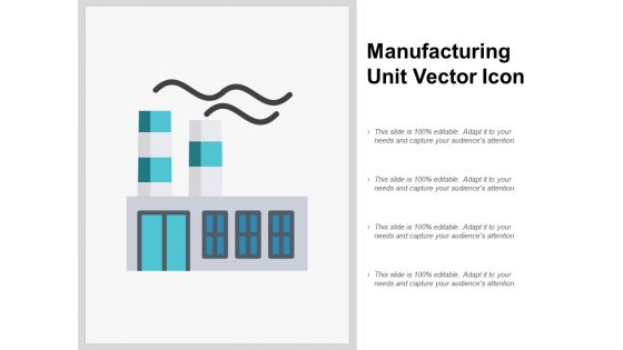 Manufacturing Unit Vector Icon Ppt PowerPoint Presentation Infographics Pictures