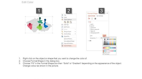 Map Infographics With Four Location Pointers Powerpoint Slides