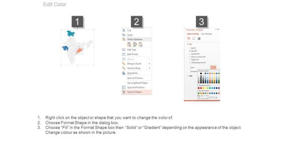 Map Of India With Bar Chart And States Highlighted Powerpoint Slides