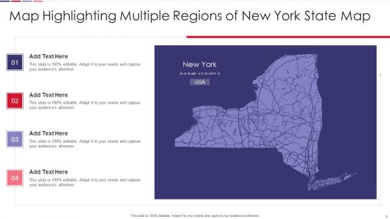 Map Of New York Ppt PowerPoint Presentation Complete Deck With Slides