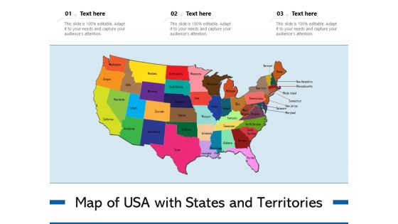 Map Of USA With States And Territories Ppt PowerPoint Presentation Layouts Visuals PDF