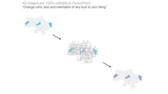 Map With Specific Areas Highlighted For Target Powerpoint Slides