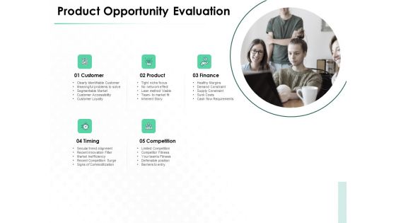 Market Approach To Business Valuation Product Opportunity Evaluation Professional PDF