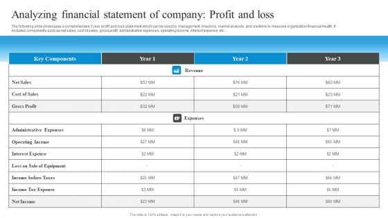 Market Evaluation Of IT Industry Analyzing Financial Statement Of Company Profit And Loss Sample PDF