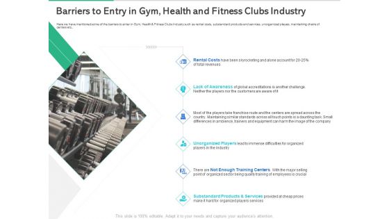 Market Overview Fitness Industry Barriers To Entry In Gym Health And Fitness Clubs Industry Sample PDF