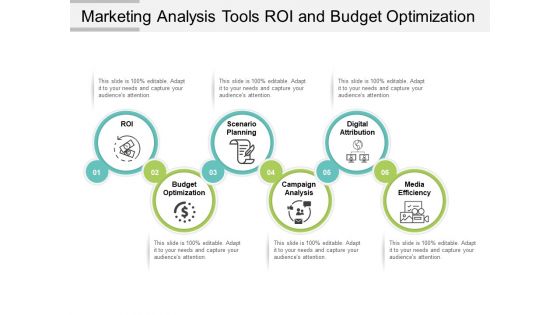 Marketing Analysis Tools Roi And Budget Optimization Ppt PowerPoint Presentation Icon Show