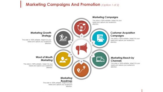 Marketing Campaigns And Promotion Template 1 Ppt PowerPoint Presentation Professional Design Ideas