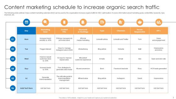 Marketing Content Schedule Ppt PowerPoint Presentation Complete Deck With Slides