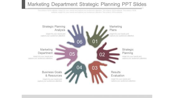 Marketing Department Strategic Planning Ppt Slides