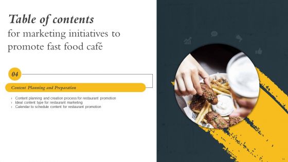Marketing Initiatives To Promote Fast Food Cafe Ppt PowerPoint Presentation Complete Deck With Slides