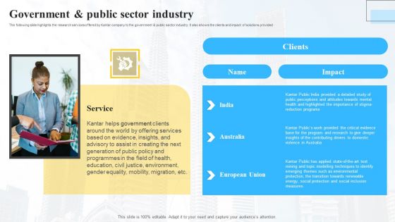 Marketing Insights Company Profile Government And Public Sector Industry Elements PDF