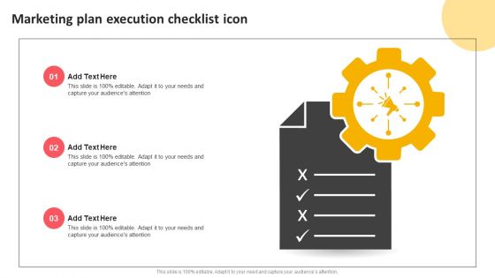 Marketing Plan Execution Checklist Icon Pictures PDF