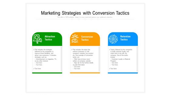 Marketing Strategies With Conversion Tactics Ppt PowerPoint Presentation Gallery Mockup PDF