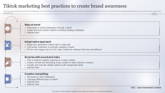 Marketing Strategy To Enhance Tiktok Marketing Best Practices To Create Brand Infographics PDF Marketing Strategy To Enhance Tiktok Marketing Best Practices To Create Brand Infographics PDF