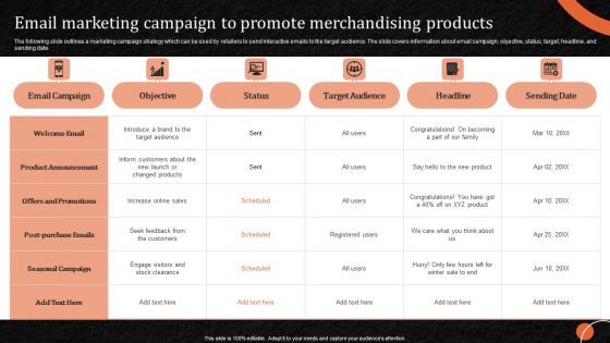 Marketing Tactics To Increase Email Marketing Campaign To Promote Merchandising Background PDF