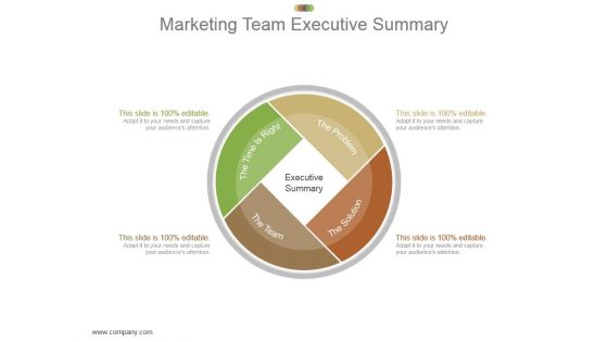 Marketing Team Executive Summary Powerpoint Slide Images