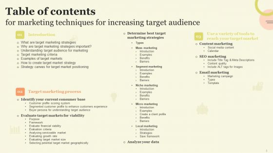 Marketing Techniques For Increasing Target Audience Ppt PowerPoint Presentation Complete Deck With Slides