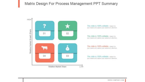 Matrix Design For Process Management Ppt Summary